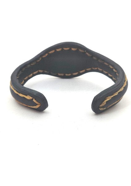 El Işçiliği Ile Özel Üretilmiş Doğal Taşlı Deri Kaplamalı Bakır Bileklik fırsatları