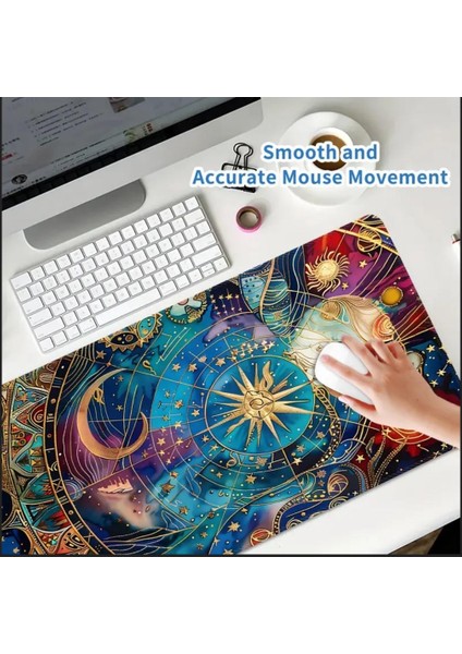 70X30 cm Antik Astrolojik Tasarım Kaydırmaz Taban Speed Yüzey Oyuncu Mouse Pad Gaming indirimleri