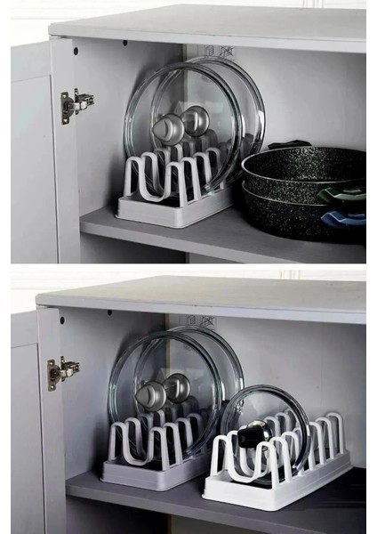 6 Bölmeli Plastik Tabaklık Tencere Kapaklığı Organizer 6 Bölmeli Çok Amaçlı Kurutmalık fırsatları