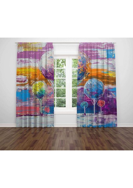 Özel Tasarım Dekoratif Baskı Salon Mutfak Oturma Odası 3D Baskılı Fon Perde