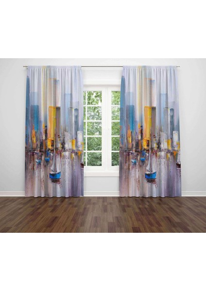 Özel Tasarım Dekoratif Baskı Salon Mutfak Oturma Odası 3D Baskılı Fon Perde 332