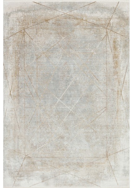 Halı Queen 8118 Krem Yumuşak Dokulu Viskon Uzun Ömürlü Dayanıklı 100 Tarak Özel Dokuma Halı