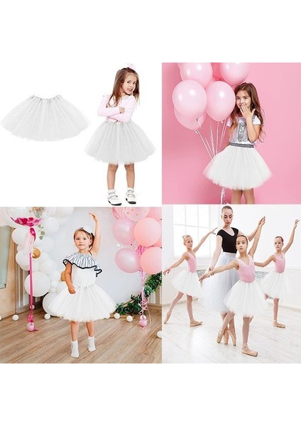 Beyaz Renk Tütü Etek Bale Eteği Gösteri Eteği Çocuk Bebek Boy (Lisinya) - 93176-1453