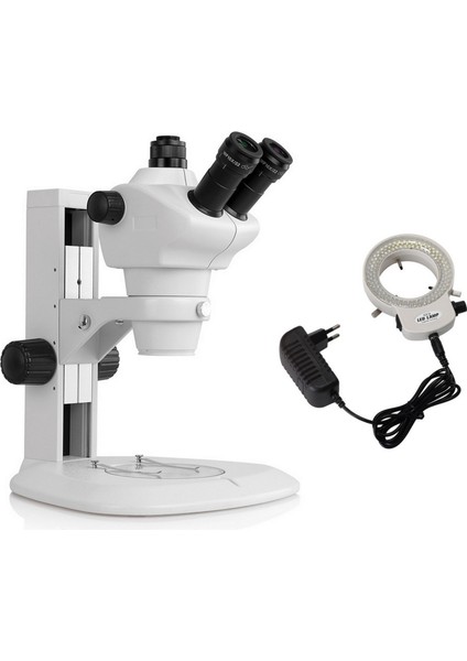Opto-Edu Trinoküler Stereo Zum Mikroskop Halka LED Ile