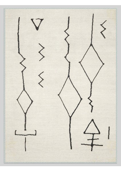 Vintage Desenli Halı, Pamuk Dokuma Pamuklu Taban Dekoratif Halı Kilim 26