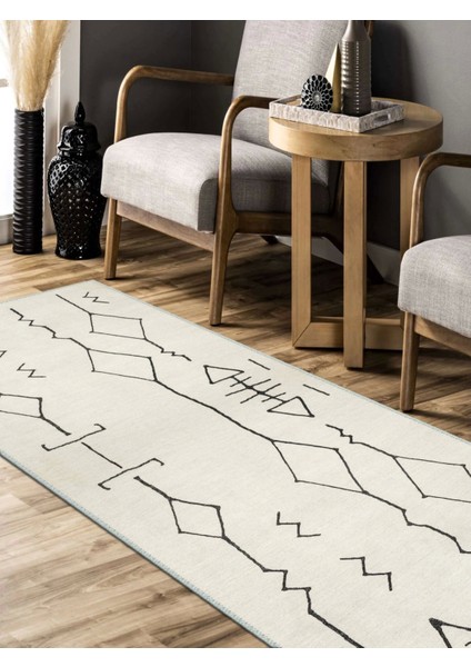 Vintage Desenli Halı, Pamuk Dokuma Pamuklu Taban Dekoratif Halı Kilim 26