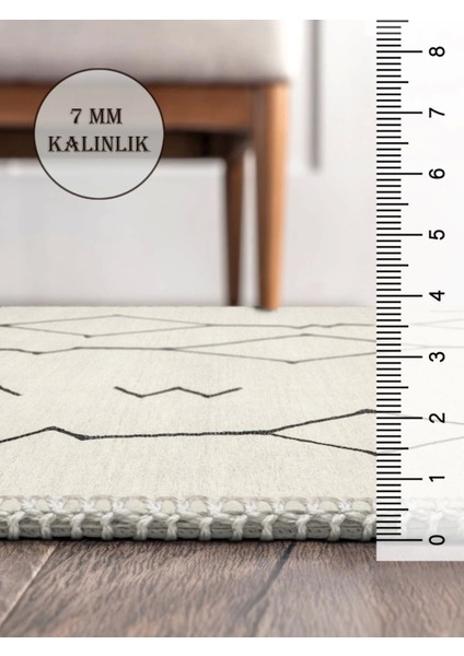 Vintage Desenli Halı, Pamuk Dokuma Pamuklu Taban Dekoratif Halı Kilim 26