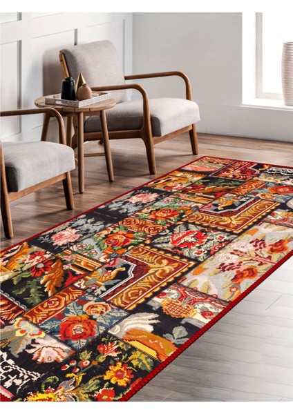 Vintage Desenli Halı, Pamuk Dokuma Pamuklu Taban Dekoratif Halı Kilim 28 fırsatları