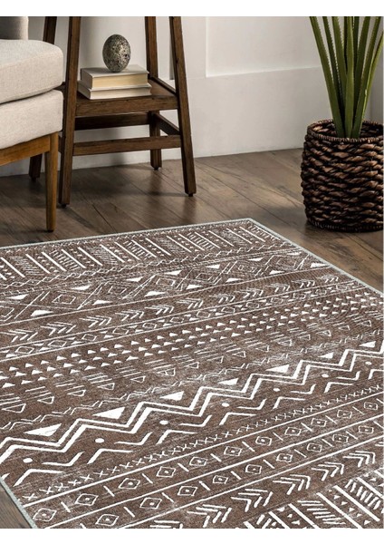 Vintage Desenli Halı, Pamuk Dokuma Pamuklu Taban Dekoratif Halı Kilim 47