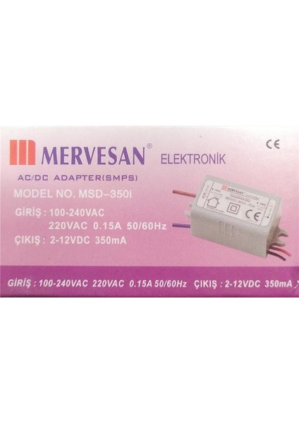 MSD-350İ 2-12 V Dc 350 Ma Adaptör fiyatları