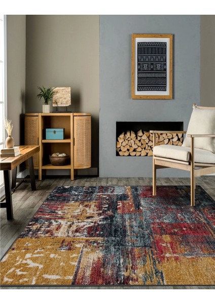 Vintage Desenli Halı, Pamuk Dokuma Pamuklu Taban Dekoratif Halı Kilim 60