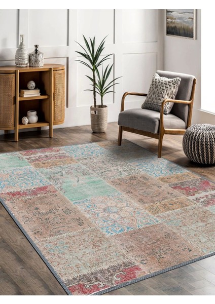 Vintage Desenli Halı, Pamuk Dokuma Pamuklu Taban Dekoratif Halı Kilim 77 indirimleri