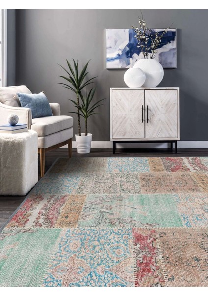 Vintage Desenli Halı, Pamuk Dokuma Pamuklu Taban Dekoratif Halı Kilim 77 fırsatları