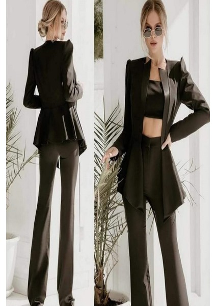 3'lü Şık Takım (Ceket ,pantolon, Crop) fiyatları