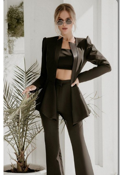 3'lü Şık Takım (Ceket ,pantolon, Crop) fırsatları