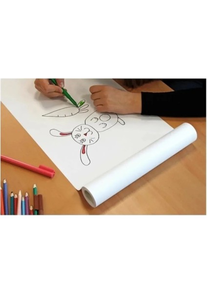 Rulo Resim Kağıdı 1 Adet Genişlik 45 cm Uzunluk 30 Metre Resim Masası Uyumlu Plotter