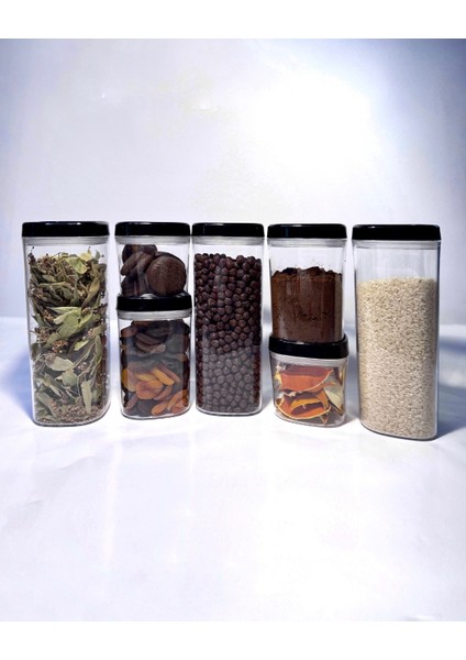 3 Adet Premium Quality Luxury Kuru Gıda Saklama Kabı Seti 1 Lt Mutfak Kiler Organizer Seti
