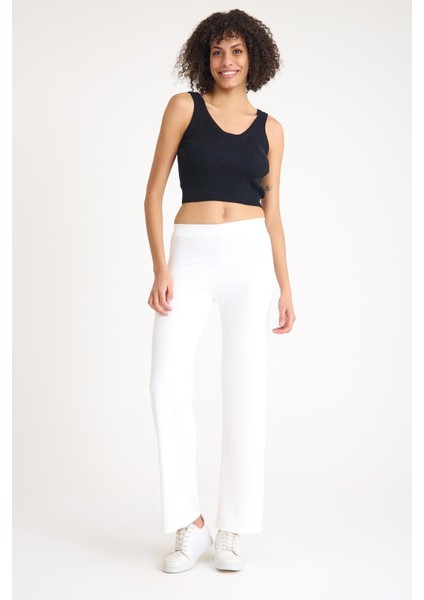 Rahat Kalıp Bol Paça Kadın Pantolon