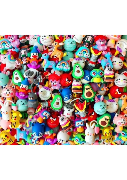 20'li Figürlü Kalem Başlığı Kalem Süsü Kalem Süsü Emoji Oyuncak Hediyelik Eşya