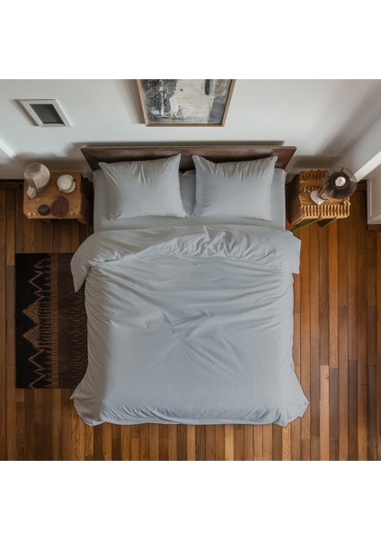 | Purecomfort | %100 Pamuk Çift Kişilik Nevresim Takımı | Açık Gri | 240X260 | Düz Çarşaflı