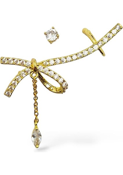 Sallantılı Kurdele Çelik Kıkırdak Küpe