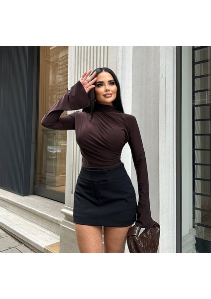 Kadın Ispanyol Kol Büzgülü Bluz