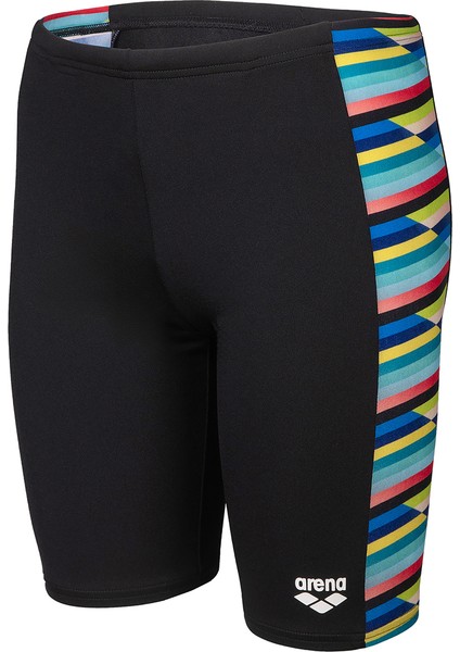 Racing Stripe Swim Jammer Çocuk Siyah Yüzücü Mayosu 009012550