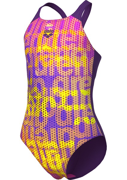 Multi Colours Swimsuit V Back Çocuk Mor Yüzücü Mayosu 009007909