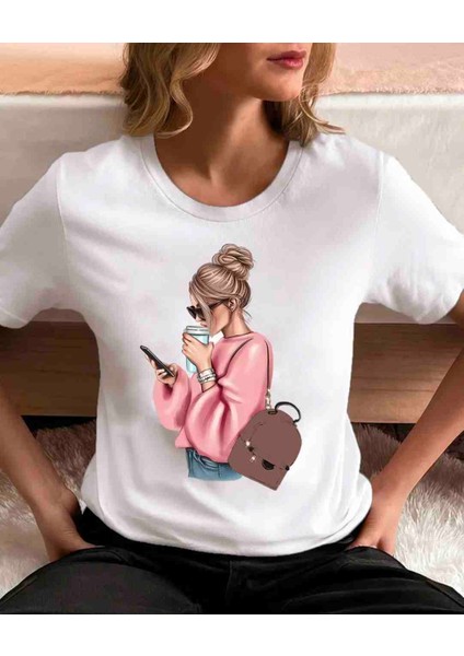 Happy Baskılı Oversize Tshirt