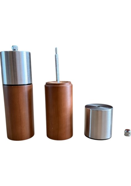 Akasya Komple Ahşap Gövdeli Tuz Karabiber Değirmeni Baharat Öğütücüsü 16 cm - 2 Adet - 374 fırsatları