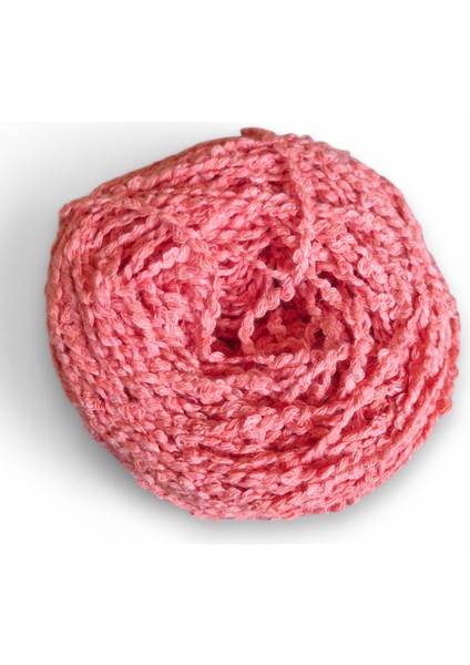 Mercan Rengi Koton Buklet El Örgü İpi (200 Gr.)