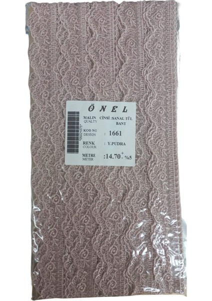 Dantel Polyester Sanal Tül Bant Y.pudra 14,70 Metre En 6 cm ON-1661-PU