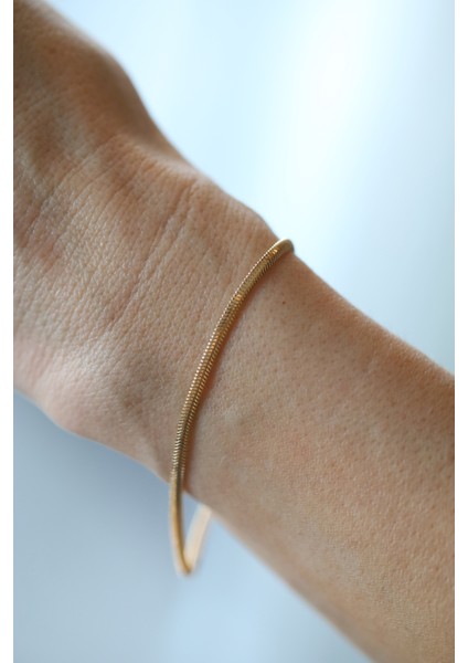 14 Ayar Altın Italyan Balıksırtı Bileklik 3 mm