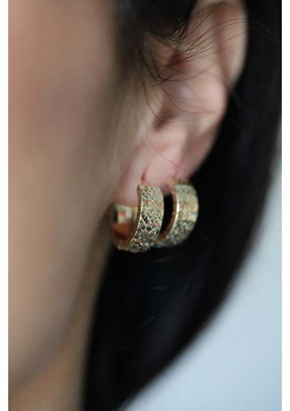 14 Ayar Altın Işıltılı Taşsız Halka Küpe fiyatları