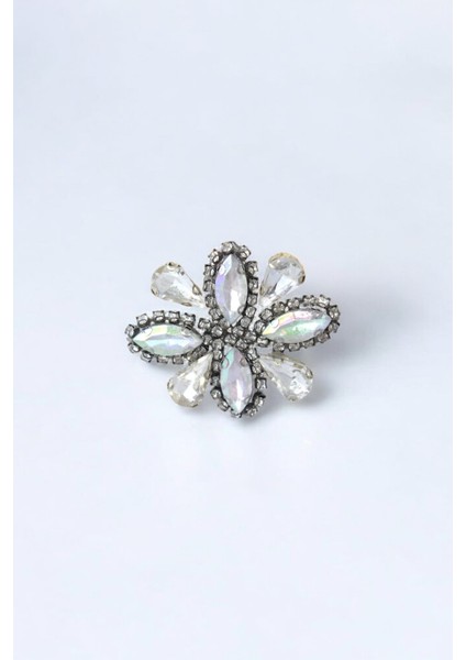 Yapıştırma Taşlı Janjanlı Renk Çiçek Aksesuar 5'li Paket