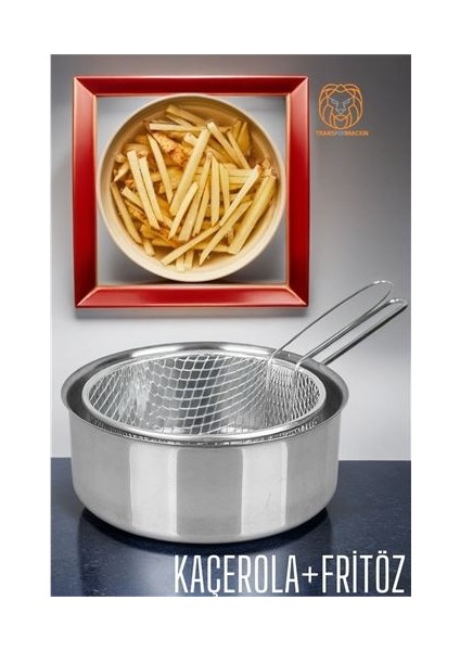 Fritözlü Kaçerola Multi Kullanım Çelik 20 cm