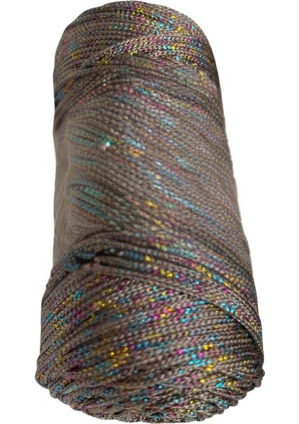 Makrome İpi 3mm Polyester Vizon Simli