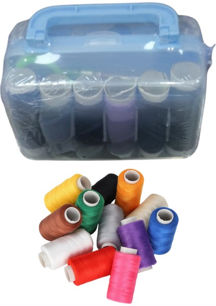 İplik Set Kare Plastik Dikiş Seti (Renk Stok Durumuna Göre)