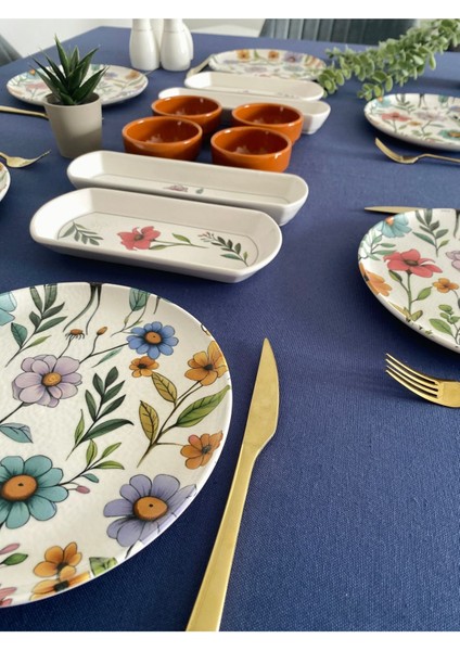 Flora Model 6 Kişilik 14 Parça Kahvaltı Takımı (Kahve)