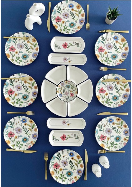 Flora Model 8 Kişilik 19 Parça Kahvaltı Takımı