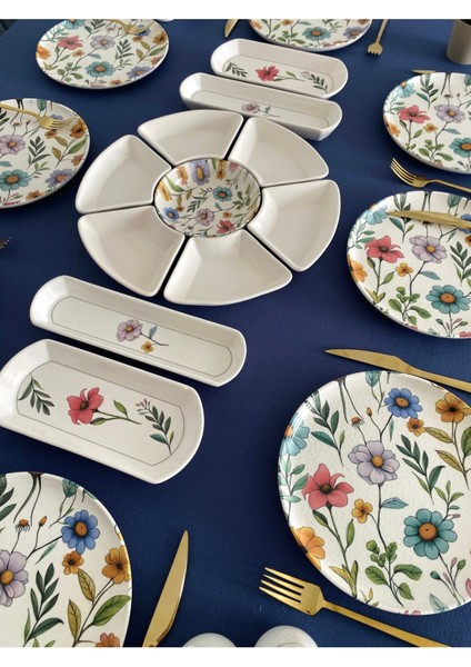 Flora Model 8 Kişilik 19 Parça Kahvaltı Takımı