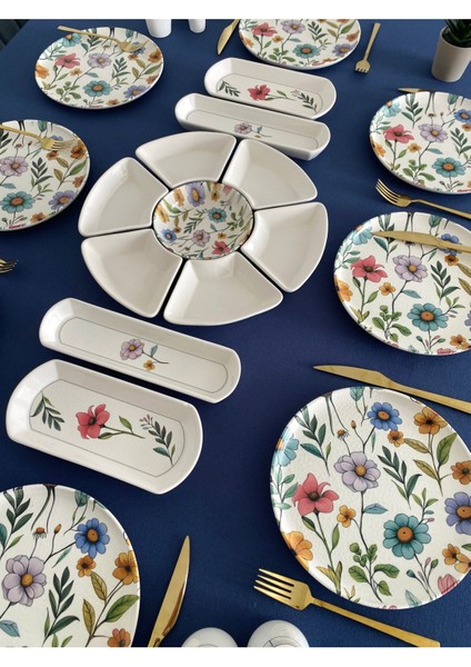 Flora Model 8 Kişilik 19 Parça Kahvaltı Takımı