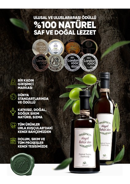 Arbequina Erken Hasat Natürel Sızma Zeytinyağı 250 ml | Soğuk Sıkım, Yeni Hasat, Düşük Asidite