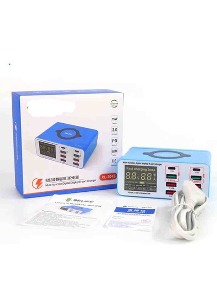 RL-304S 8 Port Wıreless Type-C USB Charger