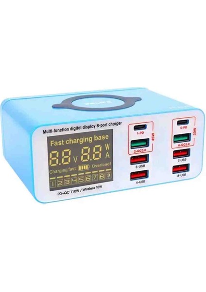 RL-304S 8 Port Wıreless Type-C USB Charger