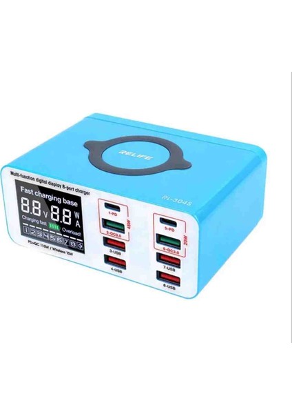 RL-304S 8 Port Wıreless Type-C USB Charger