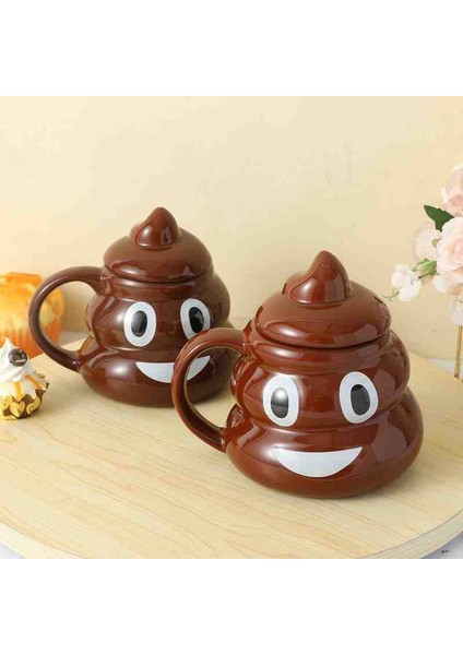 Poo Emoji Kupa Bardak – Eğlenceli ve Komik Tasarım, Seramik Kahve ve Çay Kupası, Ofis ve Ev Için Hediye, Emoji Temalı Büyük Boy Bardak