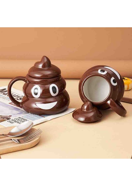 Poo Emoji Kupa Bardak – Eğlenceli ve Komik Tasarım, Seramik Kahve ve Çay Kupası, Ofis ve Ev Için Hediye, Emoji Temalı Büyük Boy Bardak