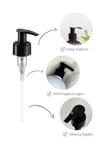 2'li Yedek Sıvı Sabun Deterjan Pompası Siyah 24MM(2 Adet)