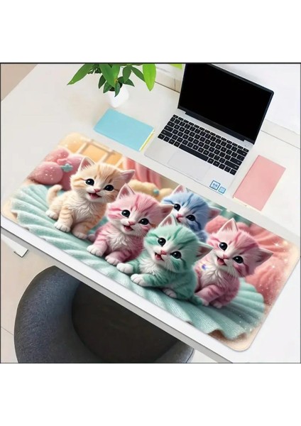 70X30 cm Renkli Kediler Temalı Kaydırmaz Taban Speed Yüzey Oyuncu Mouse Pad Gaming modelleri